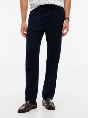 Relaxed Fit Cotton-Linen Blend Pant, Navy Blue