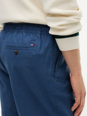 Мужские шорты Tommy Hilfiger Cotton-Linen Blend 7" Pull-On, цвет: Морской — фото 3