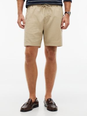 Cotton-Linen Blend 7" Pull-On Short, Sandalwood