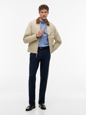 Tommy Hilfiger Men's Regular Fit Brushed Dress Pant - Navy Blue - 32W x 34L