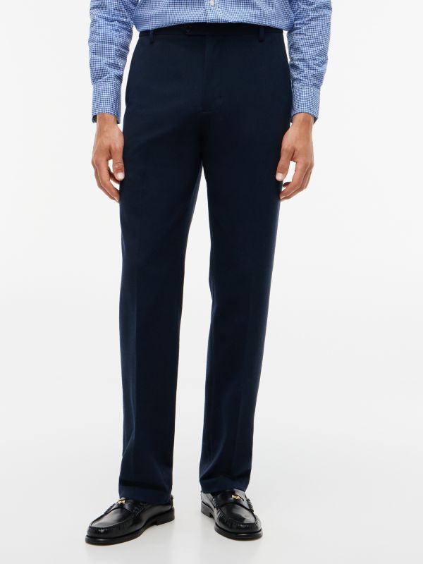Regular Fit Brushed Dress Pant — Navy Blue