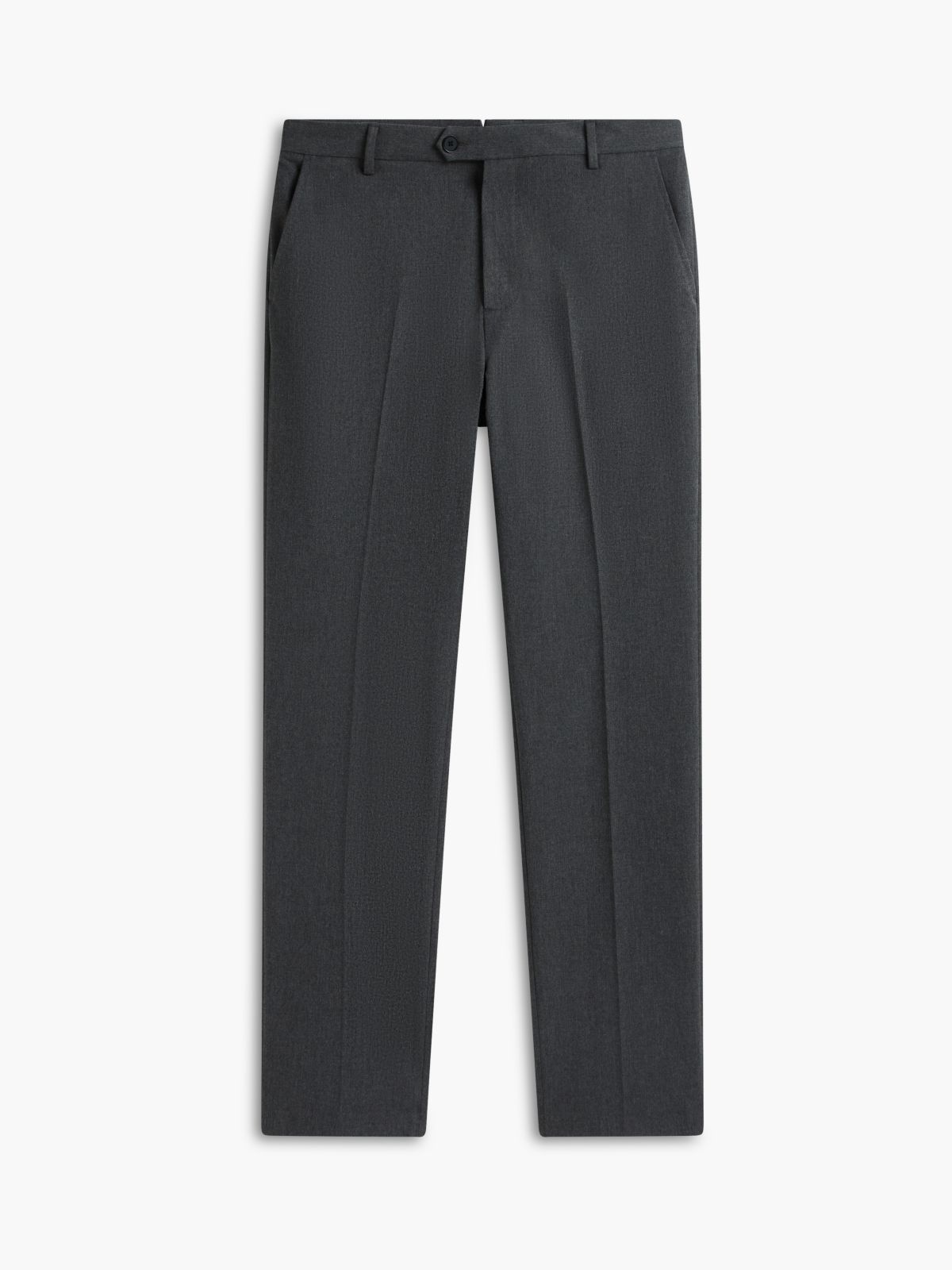 Regular Fit Brushed Dress Pant — Charcoal Grey