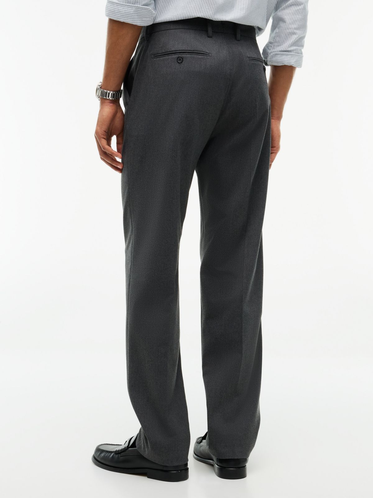 Regular Fit Brushed Dress Pant — Charcoal Grey