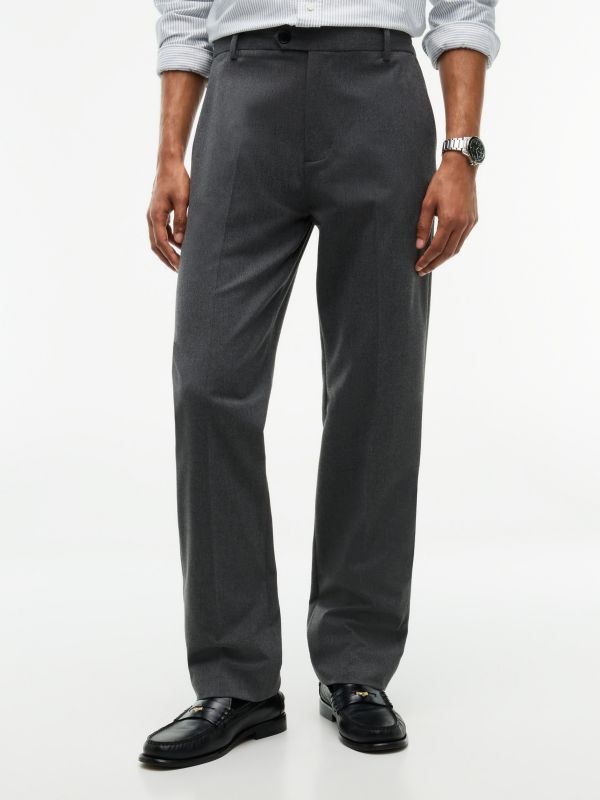 Regular Fit Brushed Dress Pant — Charcoal Grey