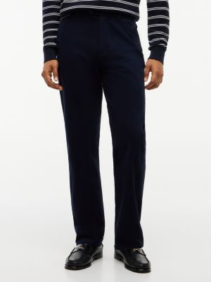 Regular Fit Stretch Sateen Chino, Navy Blue