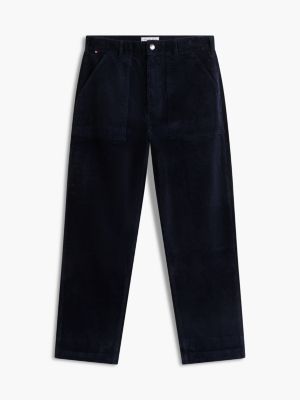 Мужские брюки Tommy Hilfiger Relaxed Fit Corduroy Carpenter Pant, цвет: Тёмно-синий — фото 5