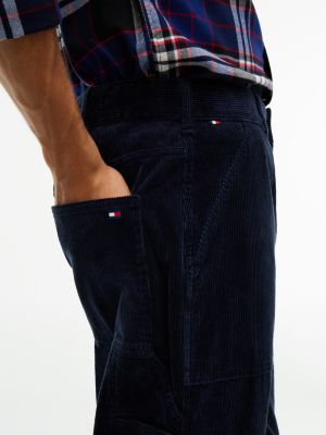 Мужские брюки Tommy Hilfiger Relaxed Fit Corduroy Carpenter Pant, цвет: Тёмно-синий — фото 3