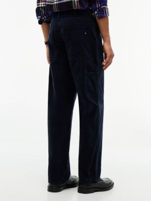 Мужские брюки Tommy Hilfiger Relaxed Fit Corduroy Carpenter Pant, цвет: Тёмно-синий — фото 4