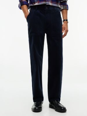 Мужские брюки Tommy Hilfiger Relaxed Fit Corduroy Carpenter Pant, цвет: Тёмно-синий — фото 1