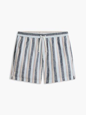 Мужские шорты Tommy Hilfiger Striped Linen-Blend 7" Pull-On, цвет: Оптический белый — фото 5