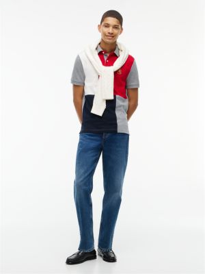 Мужское поло Tommy Hilfiger Regular Fit Colorblock Polo, цвет: Серый меланжевый — фото 2