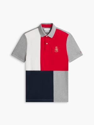 Мужское поло Tommy Hilfiger Regular Fit Colorblock Polo, цвет: Серый меланжевый — фото 5