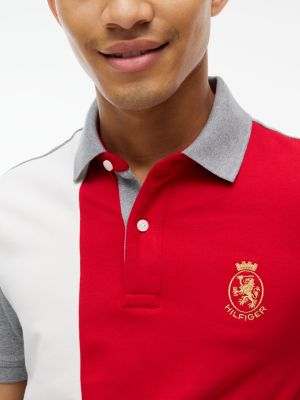 Мужское поло Tommy Hilfiger Regular Fit Colorblock Polo, цвет: Серый меланжевый — фото 3