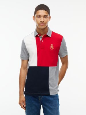 Мужское поло Tommy Hilfiger Regular Fit Colorblock Polo, цвет: Серый меланжевый — фото 1