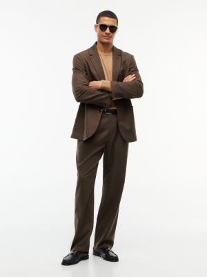 Мужские брюки Tommy Hilfiger Relaxed Fit Pleated Houndstooth Pant, цвет: Коричневый — фото 2