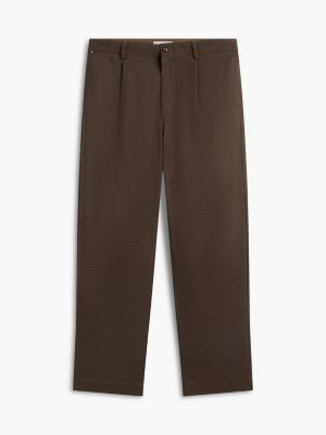 Мужские брюки Tommy Hilfiger Relaxed Fit Pleated Houndstooth Pant, цвет: Коричневый — фото 5