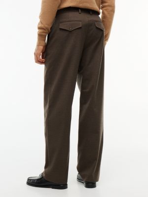 Мужские брюки Tommy Hilfiger Relaxed Fit Pleated Houndstooth Pant, цвет: Коричневый — фото 4