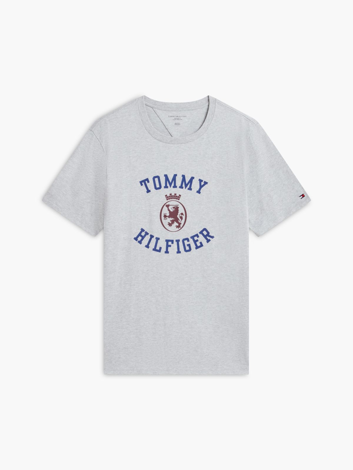 Tommy Crest Logo T-Shirt — Grey Heather