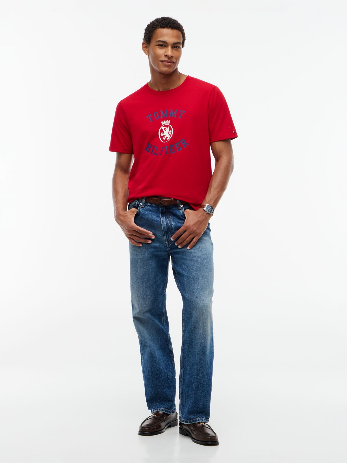 Tommy Crest Logo T-Shirt — Red
