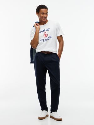 Мужская футболка Tommy Hilfiger Tommy Crest Logo, цвет: Экрю — фото 2