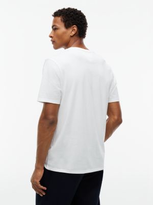 Мужская футболка Tommy Hilfiger Tommy Crest Logo, цвет: Экрю — фото 4