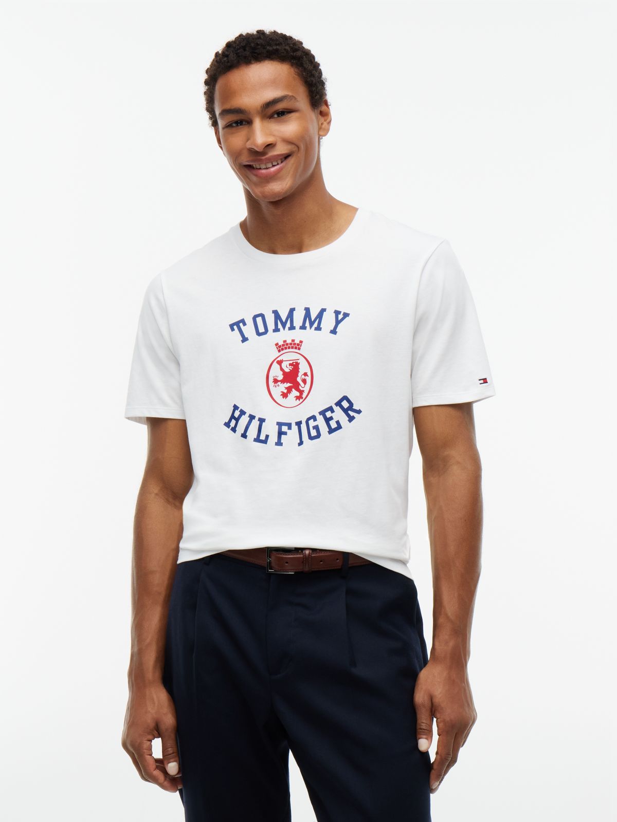 Tommy Crest Logo T-Shirt — Ecru