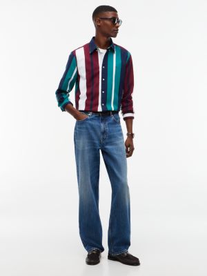Мужская рубашка Tommy Hilfiger Regular Fit Mixed-Stripe Oxford, цвет: Разноцветный — фото 2