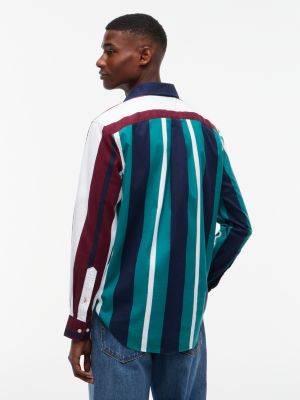 Мужская рубашка Tommy Hilfiger Regular Fit Mixed-Stripe Oxford, цвет: Разноцветный — фото 4