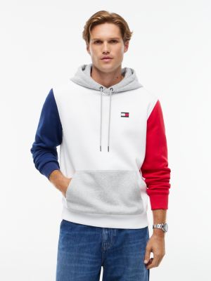 Tommy Hilfiger Men's Colorblock Brushed-Back Hoodie - Optic White - M