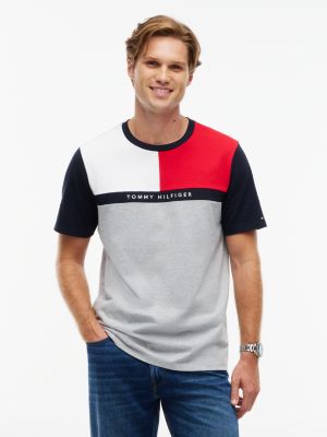 Tommy Hilfiger Men's Tommy Logo Colorblock T-Shirt - Grey Heather - XXXL