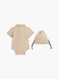 Babies' Polo Onesie and Gift Bag — Dark Beige 2