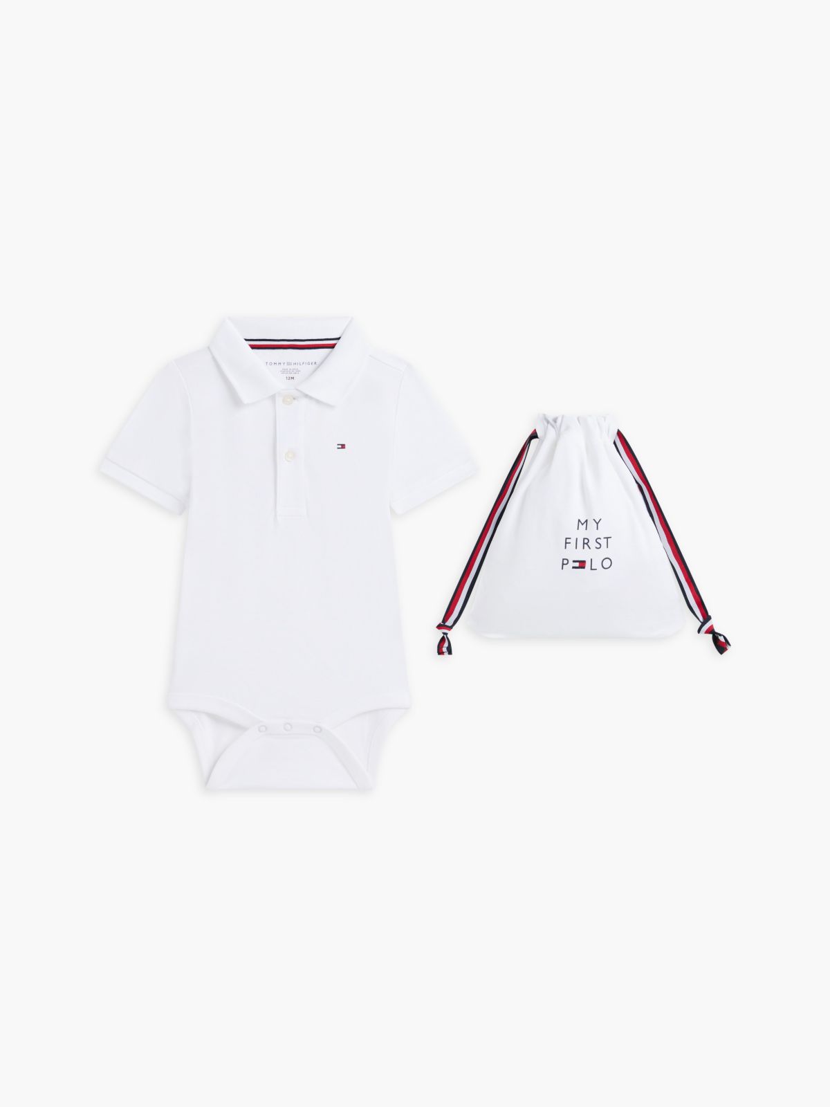 Babies' Polo Onesie and Gift Bag — Optic White