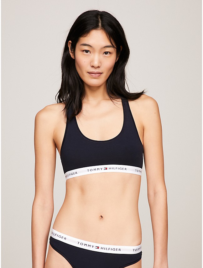 Tommy Hilfiger womens Cotton Lounge Scoop Back Bralette Sports Bra, Heather  Grey, Small US at  Women's Clothing store