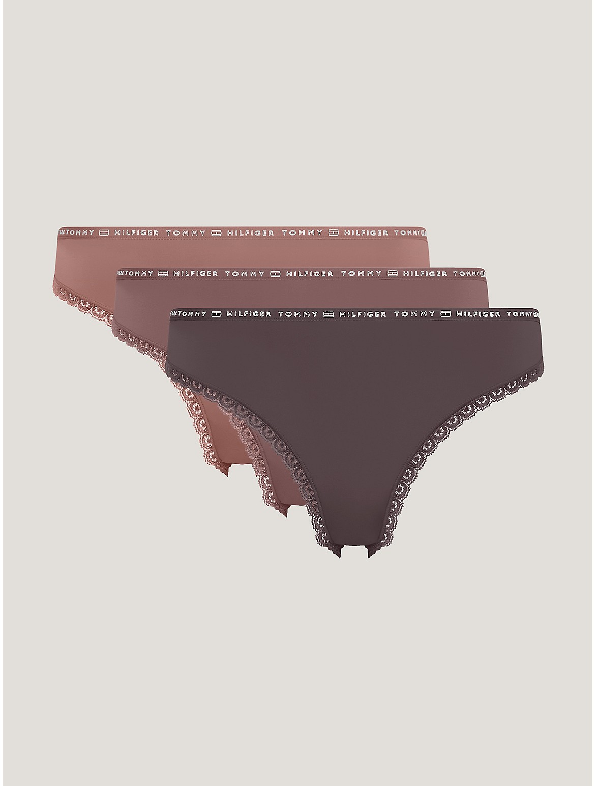 Tommy Hilfiger Women's Logo Lace Bikini Brief 3-Pack