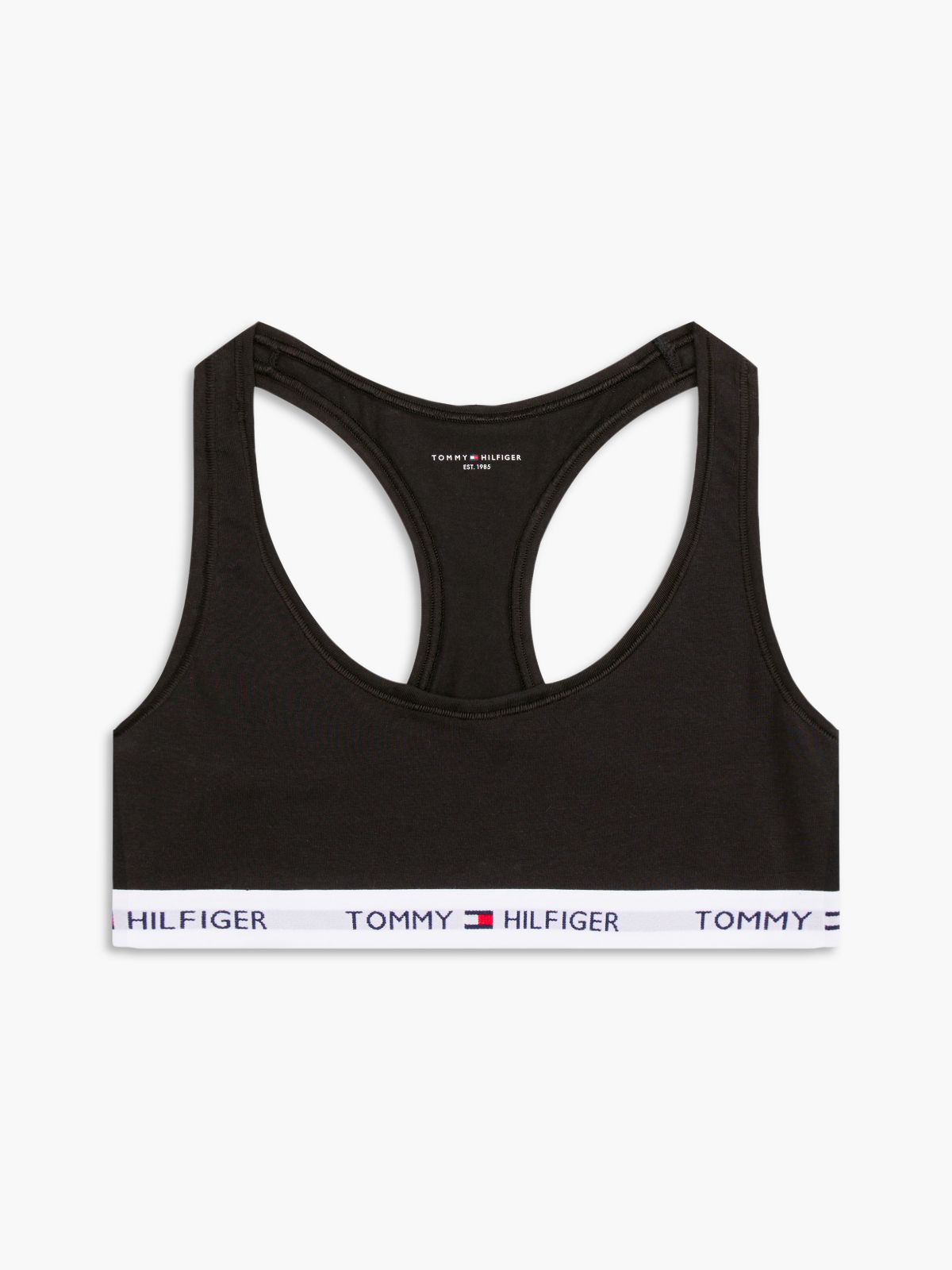 Tommy Logo Unlined Bralette — Black