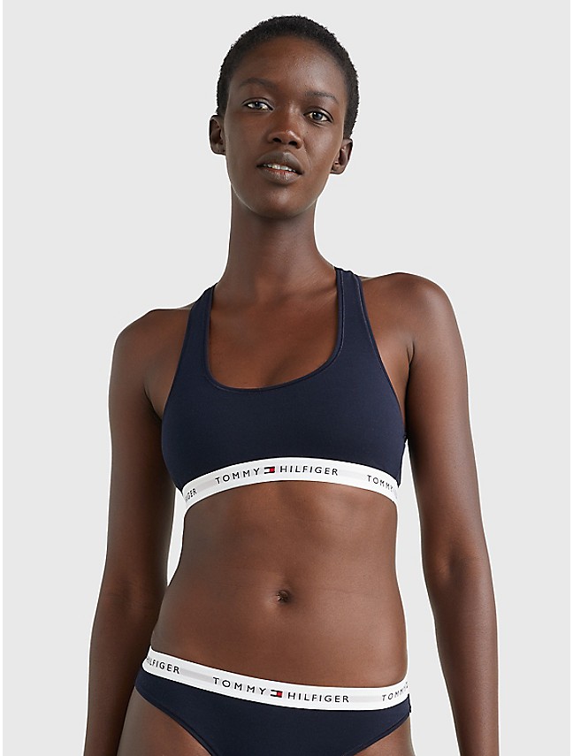 Tommy Hilfiger, Intimates & Sleepwear, Tommy Hilfiger Gray Sports Bra  Padded Strappy Bralette Perforated Size Small