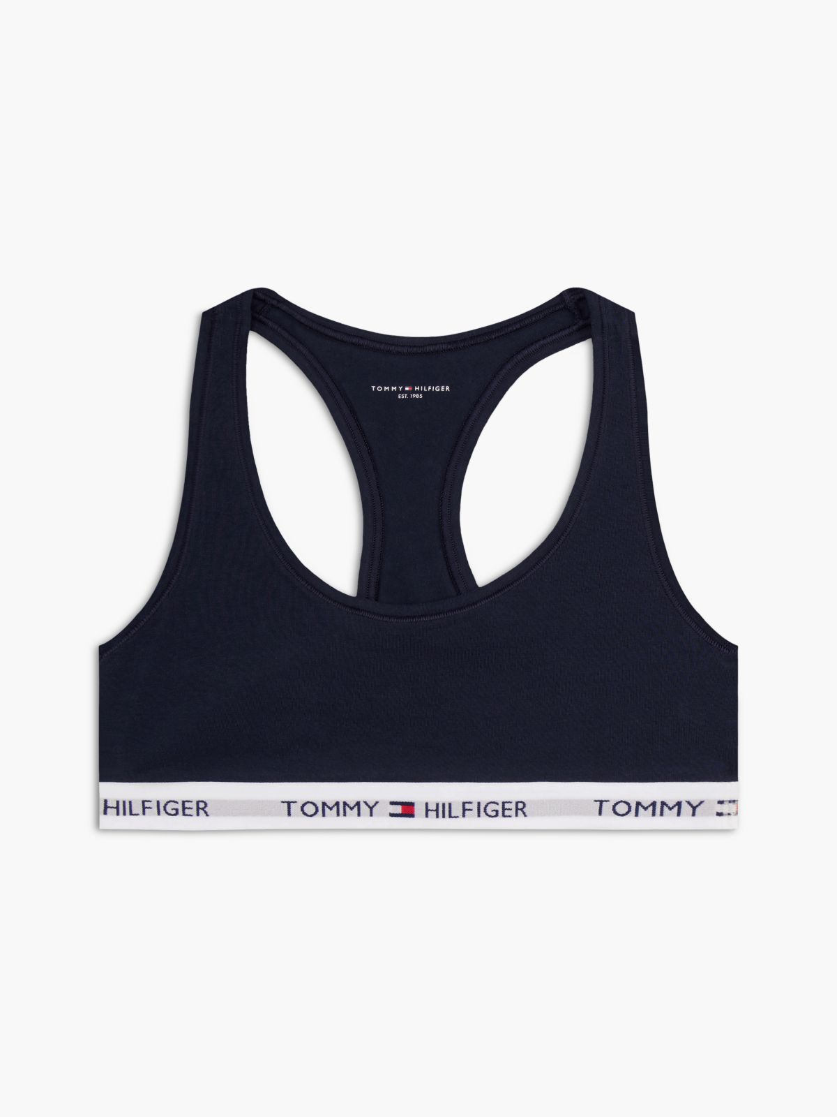 Tommy Logo Unlined Bralette — Navy