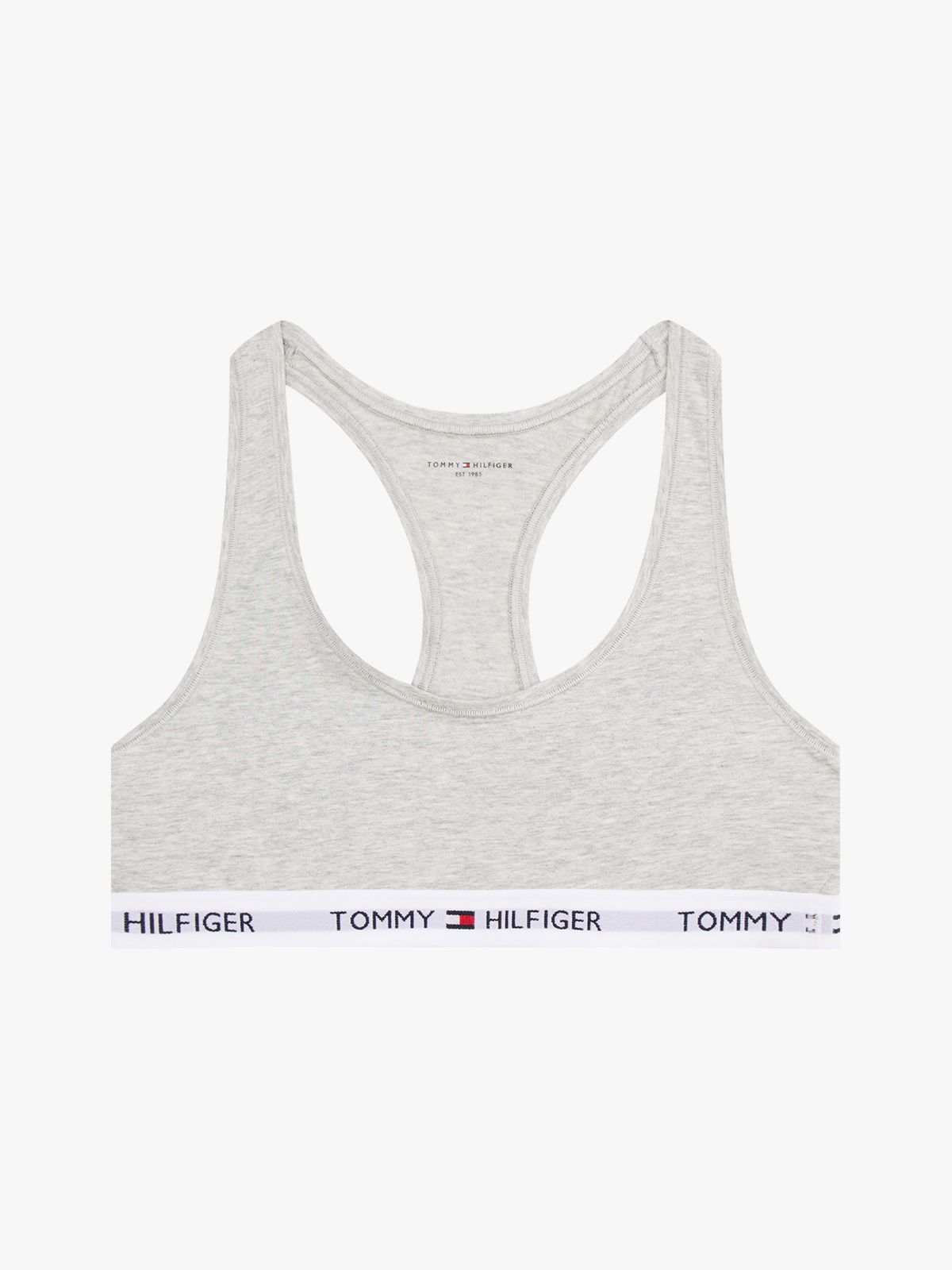 Tommy Logo Unlined Bralette — Light Grey Heather