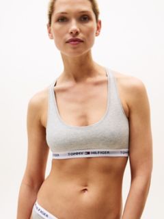 Tommy Logo Unlined Bralette — Light Grey Heather 3