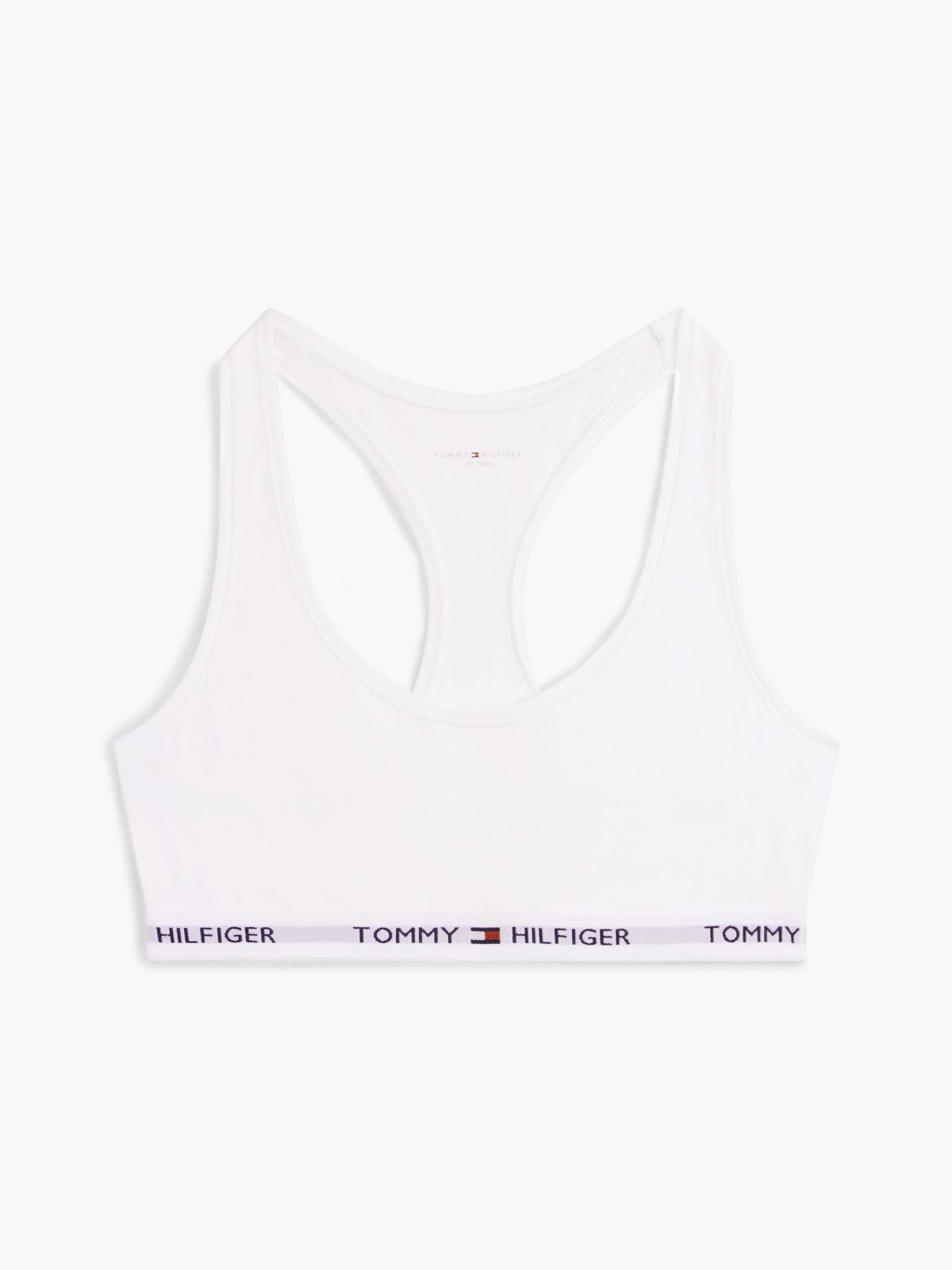 Tommy Logo Unlined Bralette — White