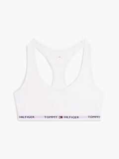 Tommy Logo Unlined Bralette — White 5