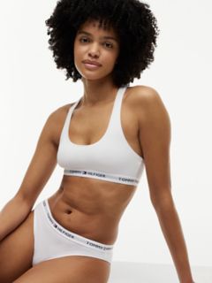 Tommy Logo Unlined Bralette — White 3