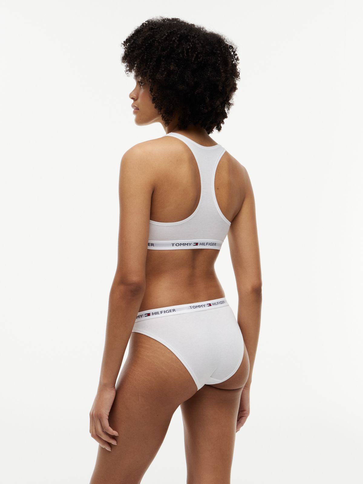 Tommy Logo Unlined Bralette — White