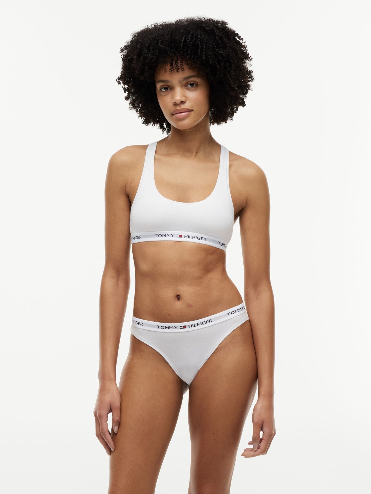 Tommy Logo Unlined Bralette — White