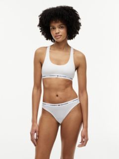 Tommy Logo Unlined Bralette — White 1