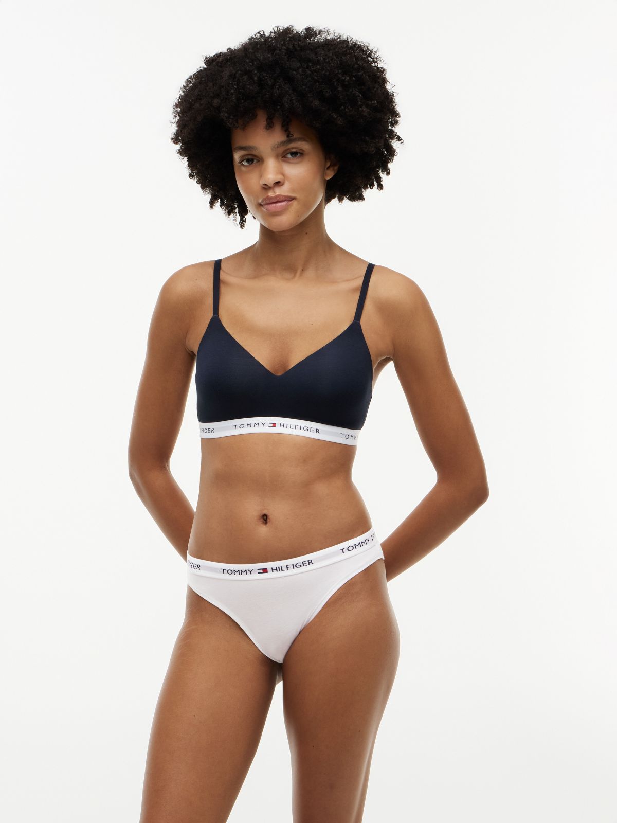 Tommy Logo Bikini Brief 3-Pack — White / Navy / Light Pink