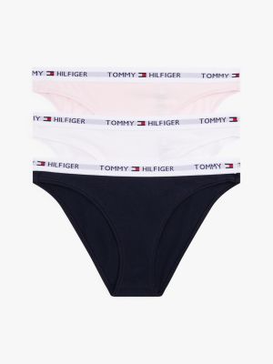 Tommy Logo Bikini Panty 3-Pack, White / Navy / Light Pink