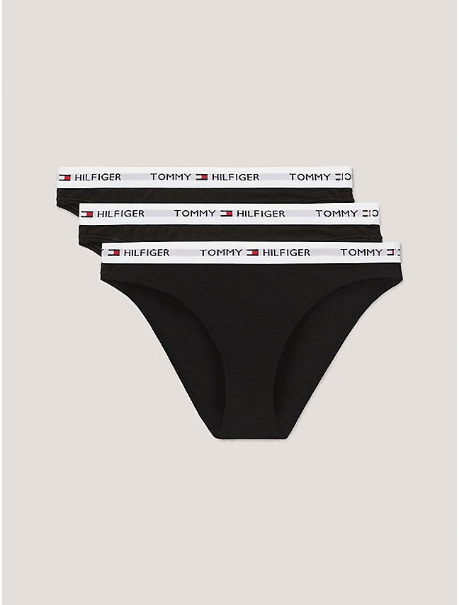 Tommy Hilfiger Women's Thong, 5-Pack, Bb/Bb/Bw/Bk/Blk, Small