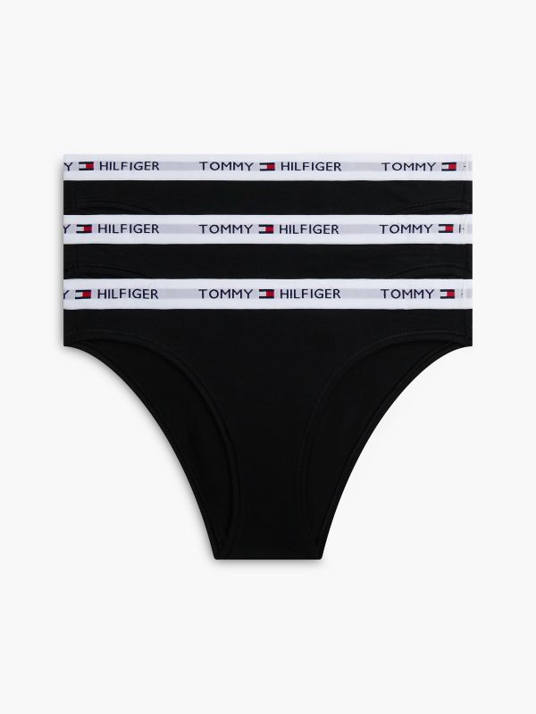 Tommy Logo Bikini Brief 3-Pack — Black