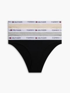Tommy Logo Bikini Brief 3-Pack — Grey / Black / Heathered Oat 1
